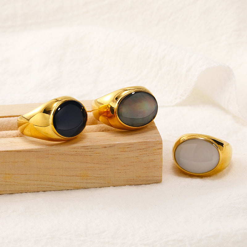 Modern Luxe Oval Gemstone-Encrusted Ring For Women