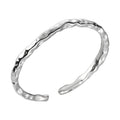 S925 Sterling Silver Minimalist Hammered Thin Ring For Women, Textured Open Plain Band, Personalized Korean INS Style Index Finger Ring
