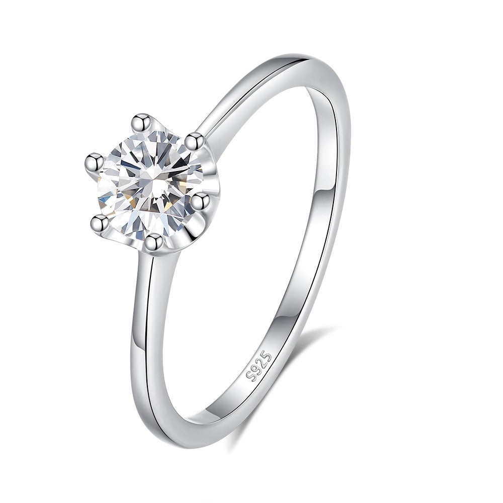 S925 Silver Premium Triangular Diamond Ring