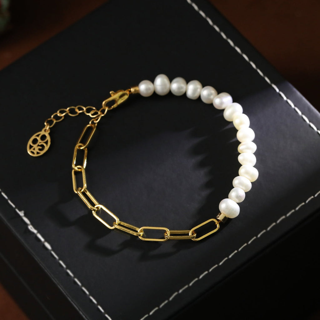French-style Light Luxury Natural Pearl Assembled Bracelet