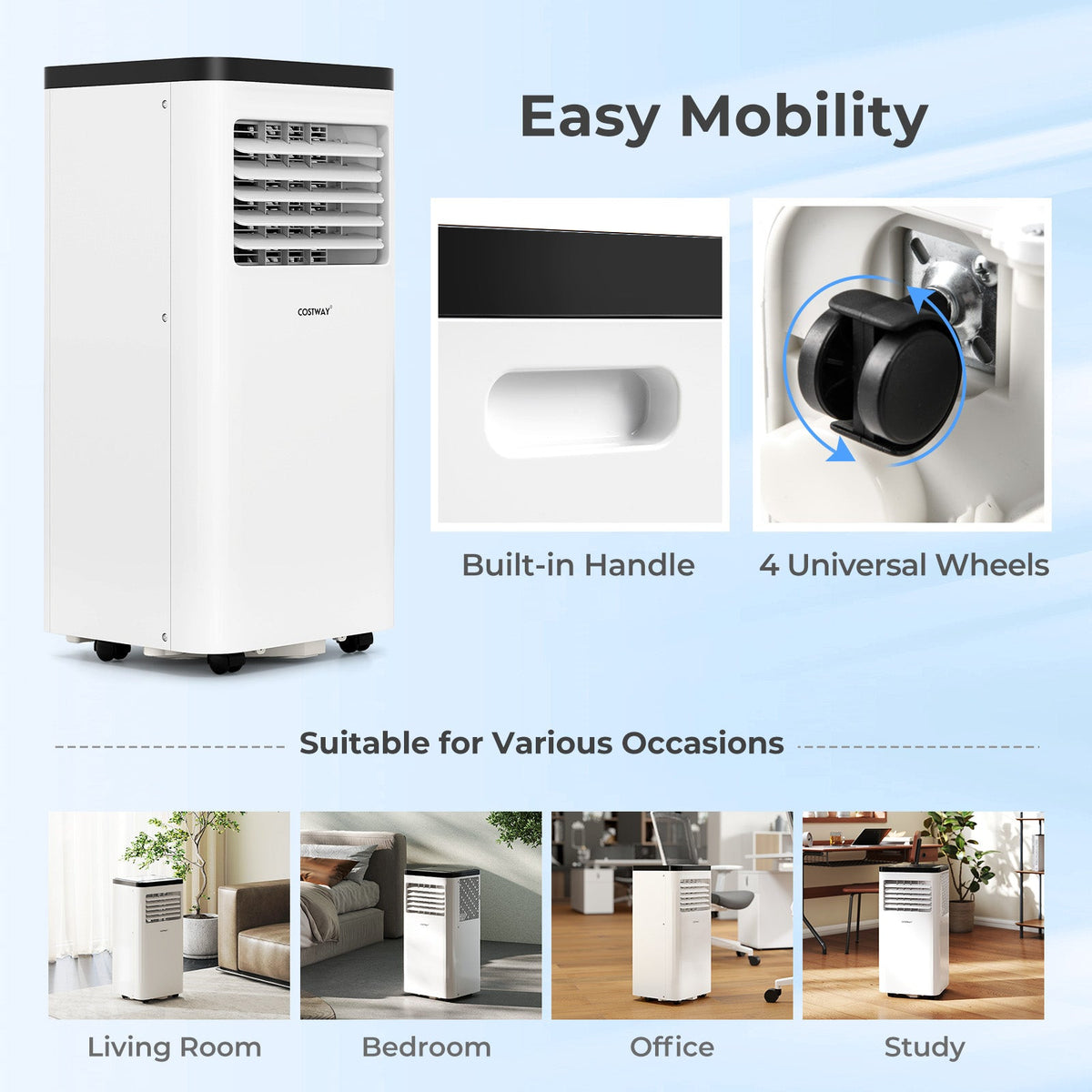 10000 BTU Portable Air Conditioner with Remote Control