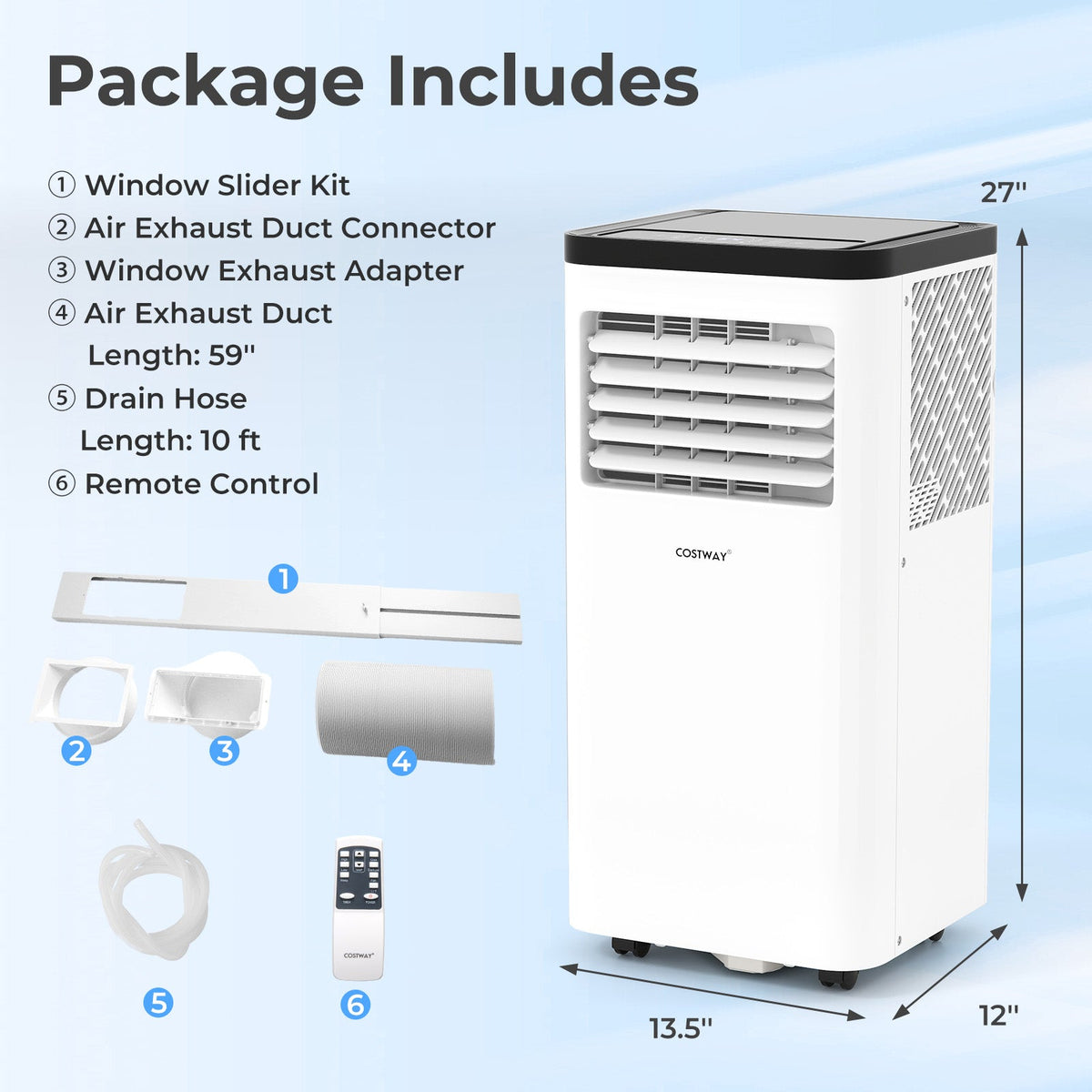 10000 BTU Portable Air Conditioner with Remote Control