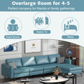 Modular L-shaped Sectional Sofa with Reversible Ottoman and 2 USB Ports