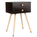 Modern Nightstand Bedside Table Mid Century with 2 Drawers-Natural