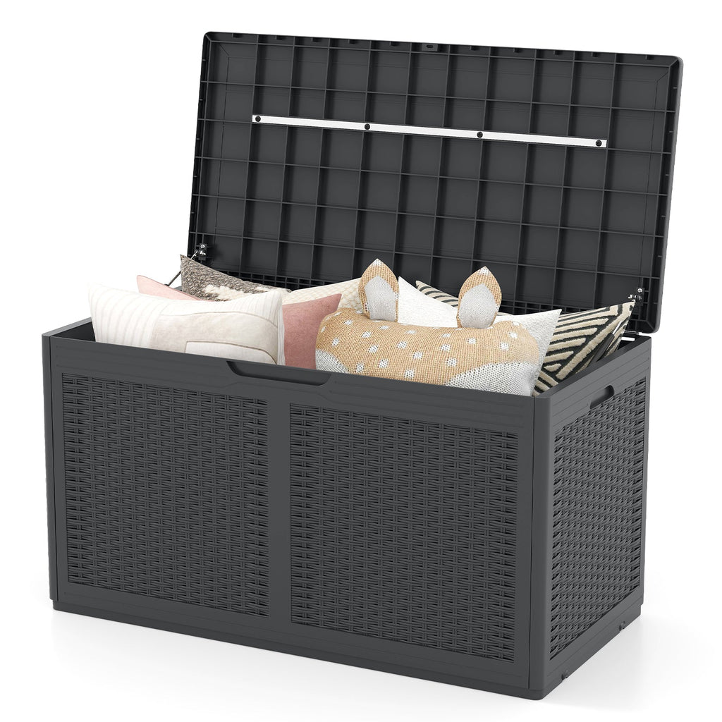 100 Gallon Resin Deck Box Outdoor Waterproof Storage Bench