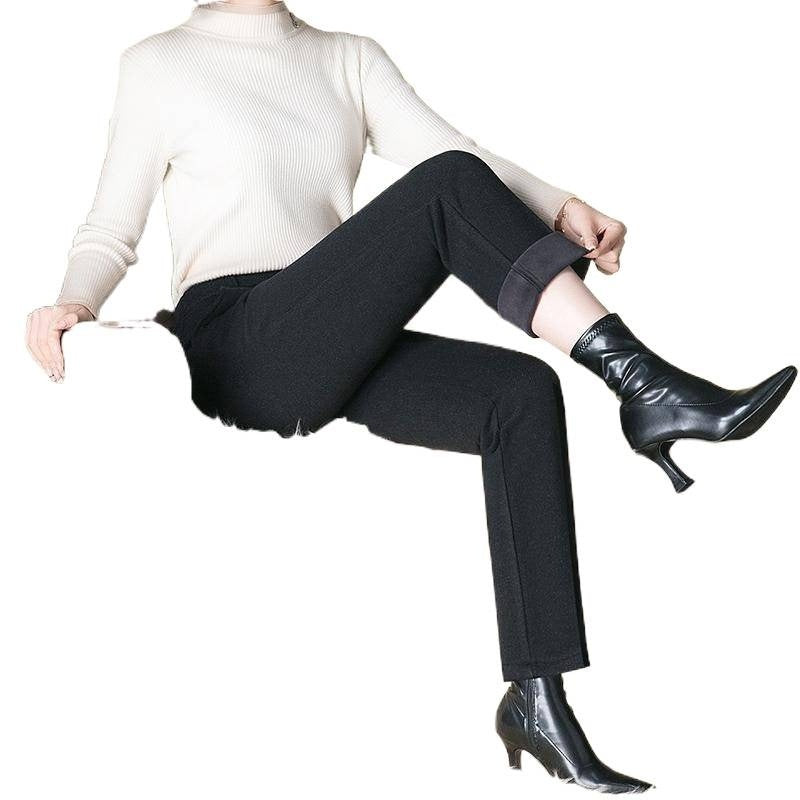 High-waisted Slimming Straight-leg Cigarette Pants For Petite Figures