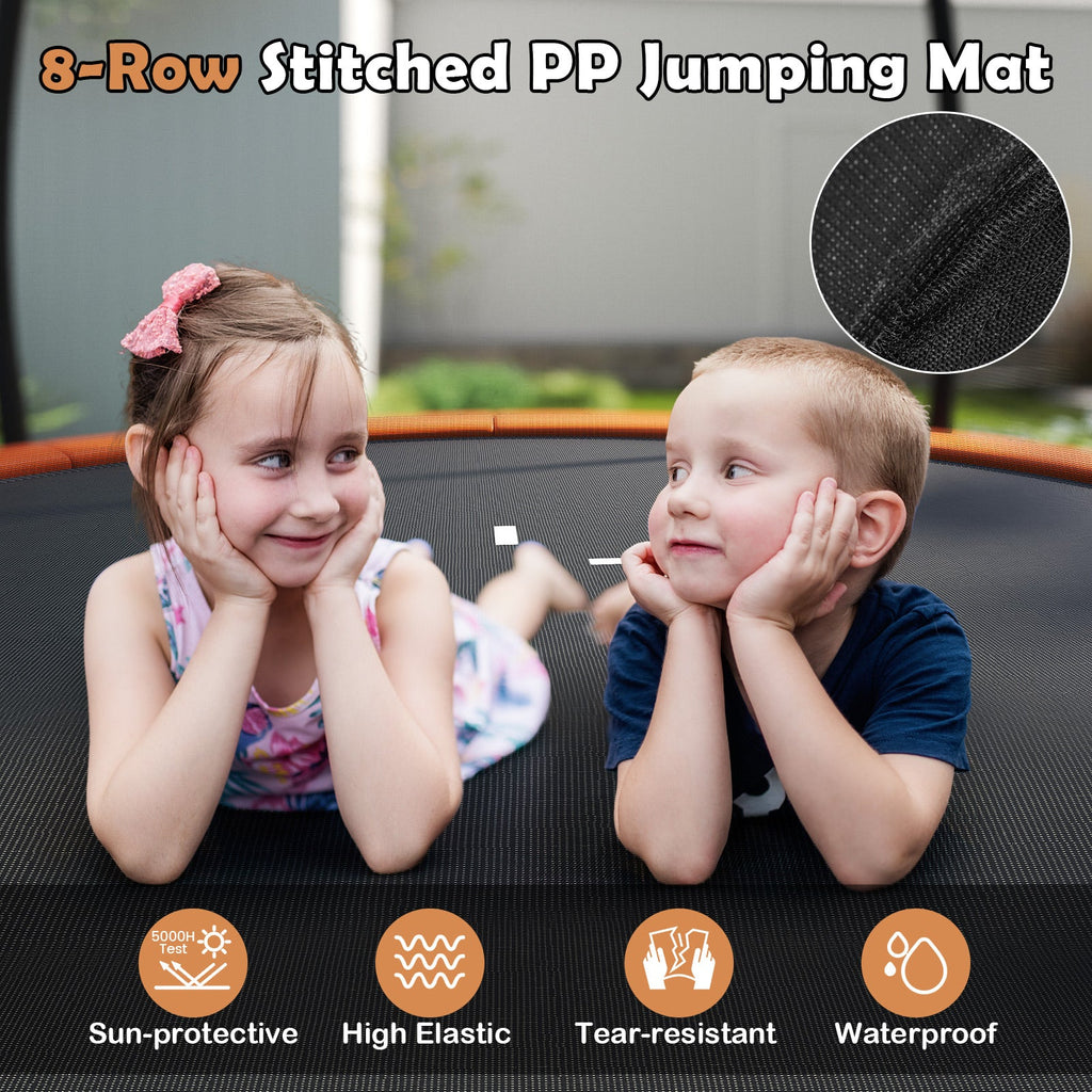 10FT Outdoor Trampoline Heavy-Duty Recreational Trampoline with Safety Enclosure Net