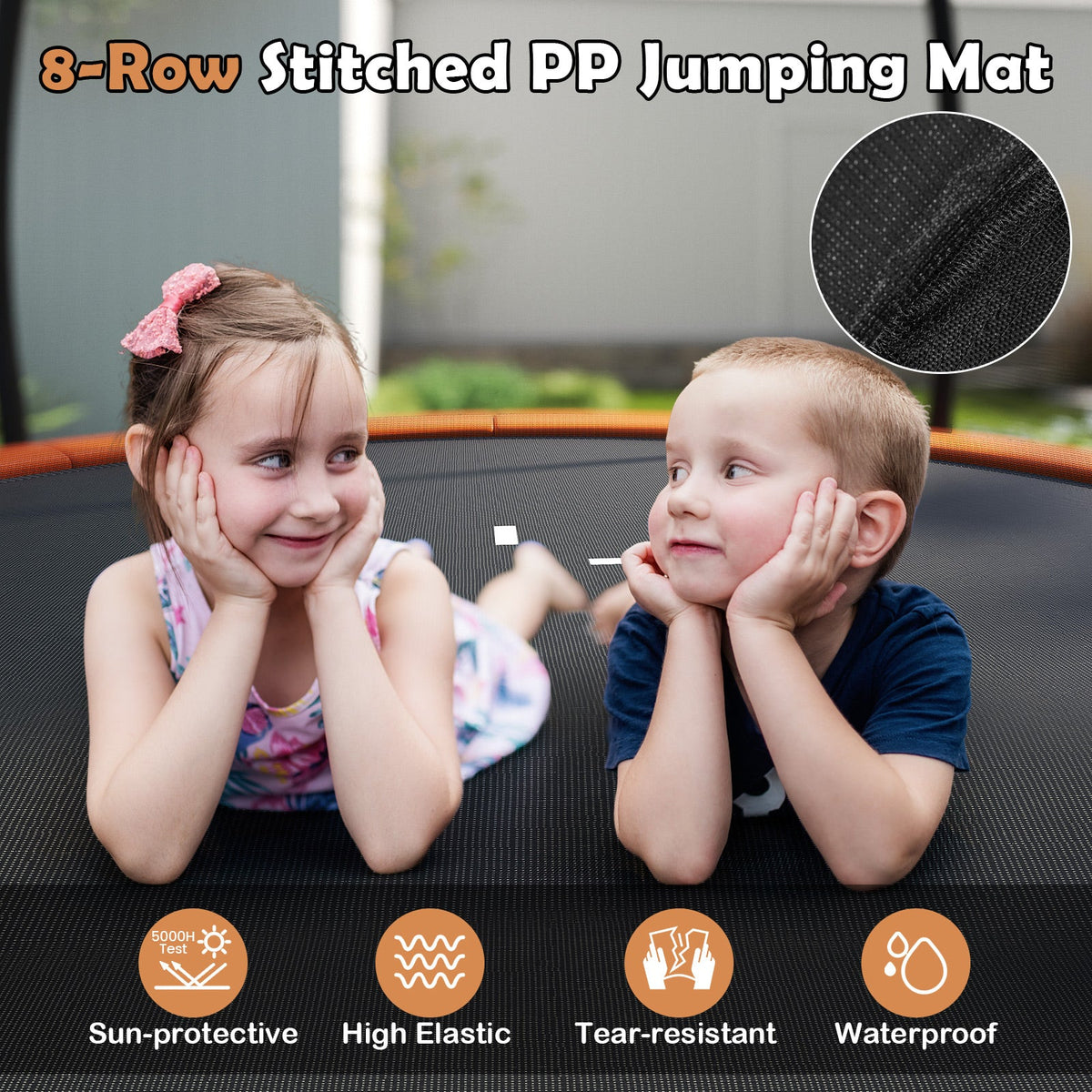 10FT Outdoor Trampoline Heavy-Duty Recreational Trampoline with Safety Enclosure Net