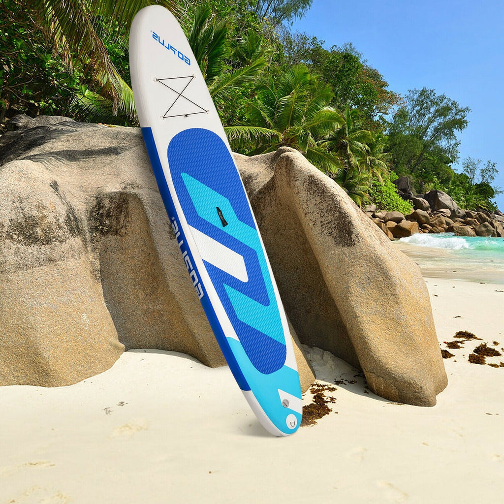10 Feet Inflatable Stand Up Paddle Board 6 Inches Thick with Backpack Leash Aluminum Paddle