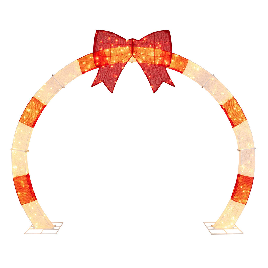 10.4 Feet Christmas Archway with Large Bow and LED Lights