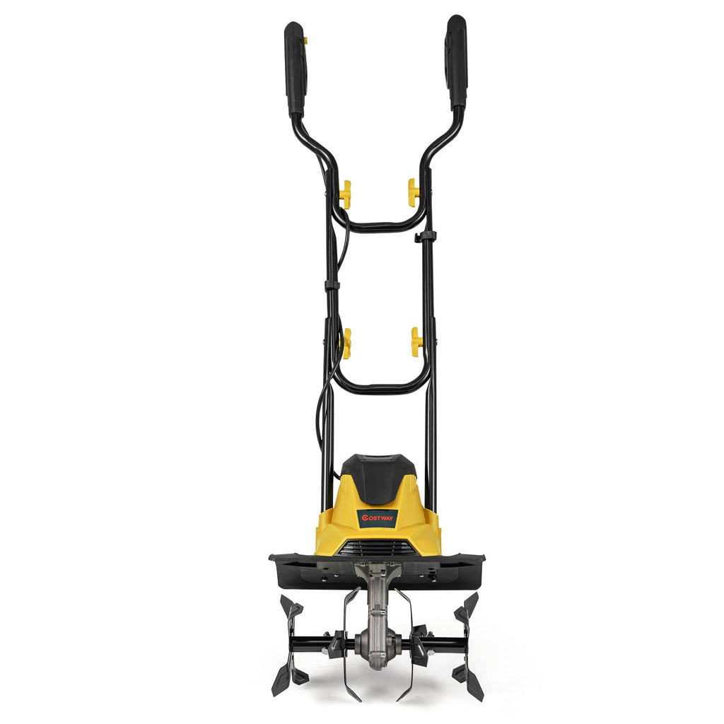 10 Amp Powerful Corded Electric Tiller Cultivator with Safety Lock