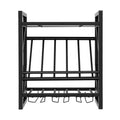 10 Bottles Wall Mounted Wine Rack with Glass Holder