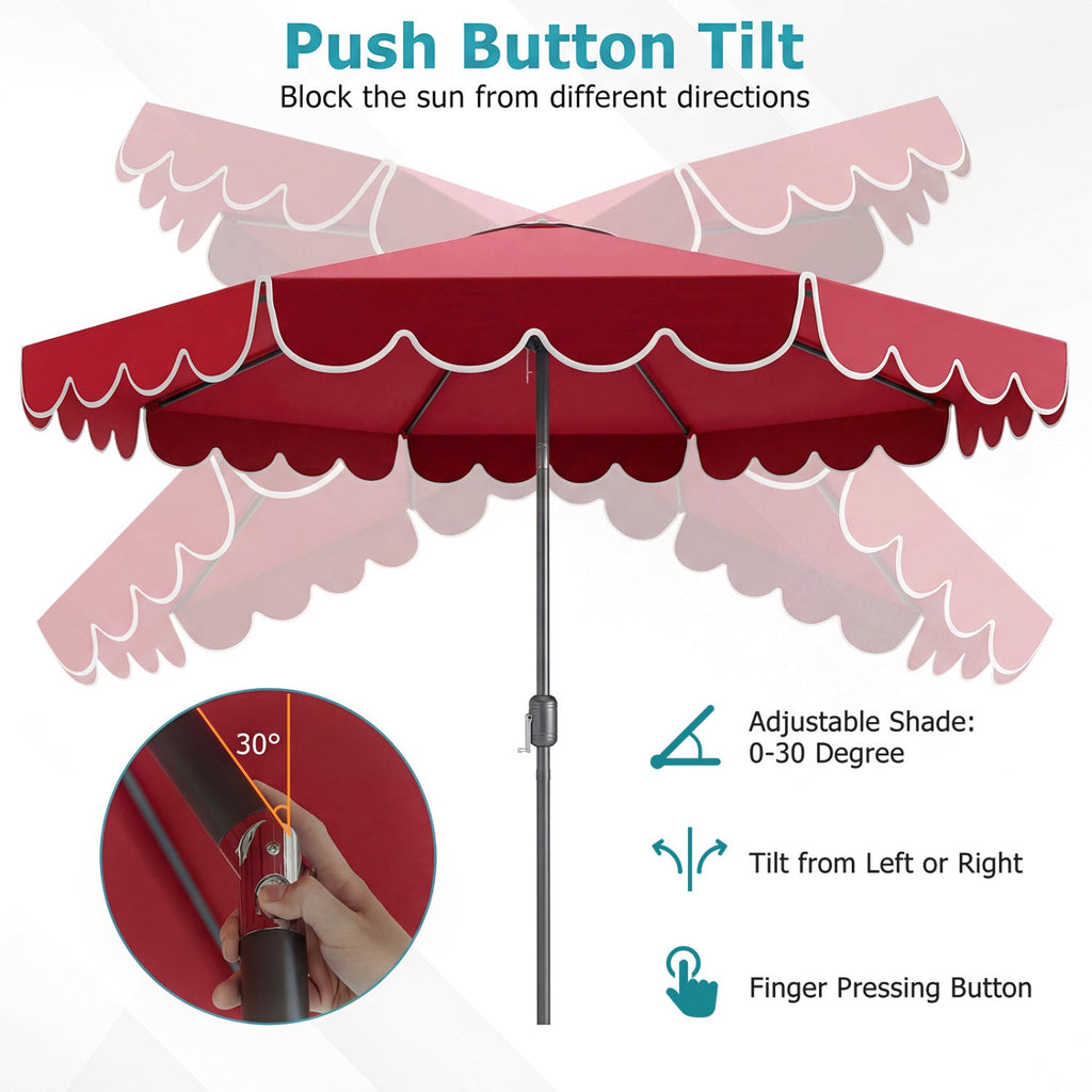 10 FT Patio Umbrella with Push Button Tilt and Crank