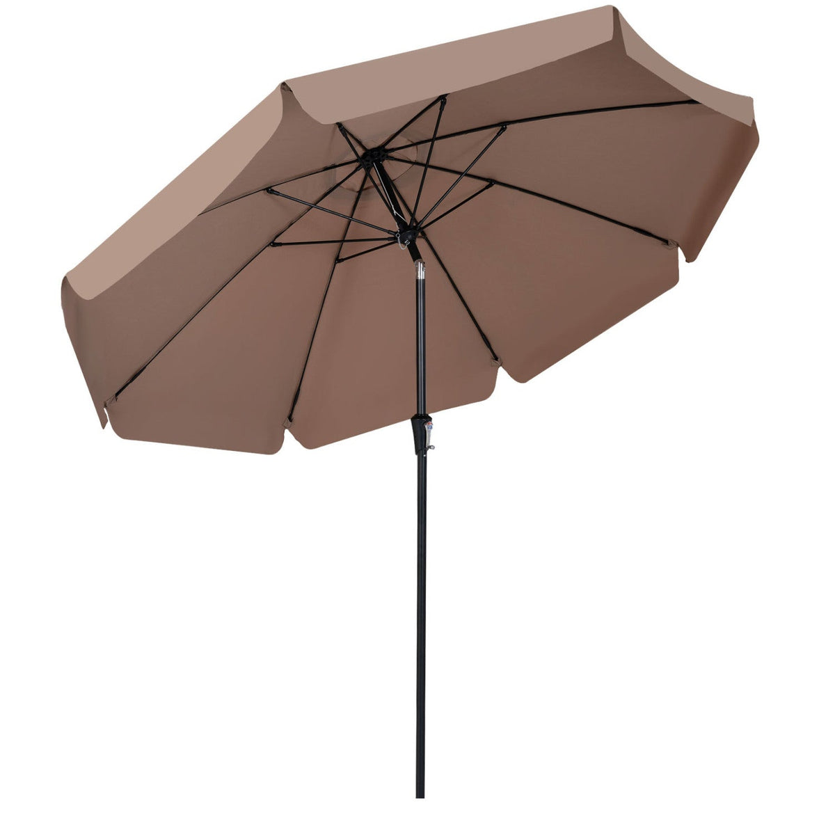 10 FT Scalloped Patio Umbrella with Push Button Tilt