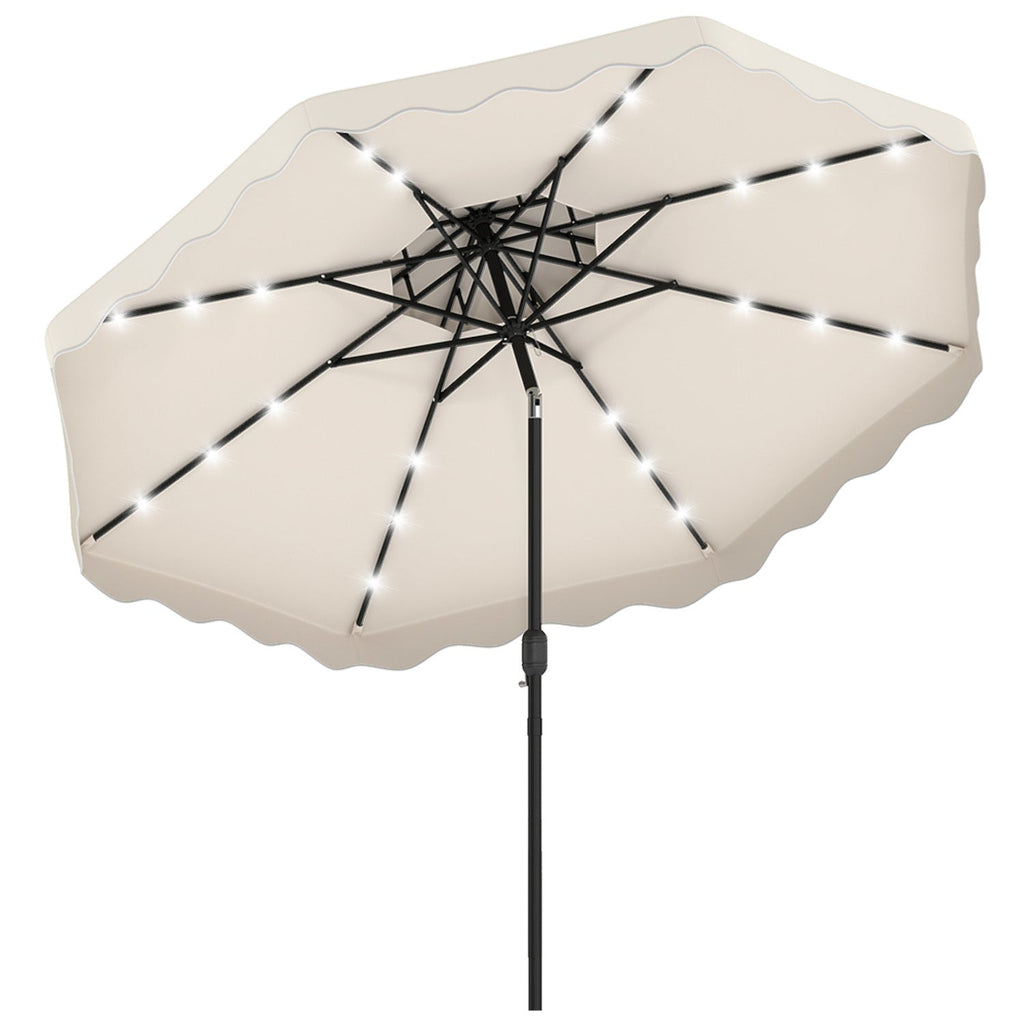 10 FT Solar LED Patio Umbrella for Deck and Pool