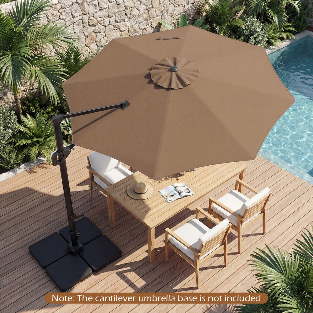 10 Feet Patio Cantilever Umbrella with Easy Tilt Adjustment