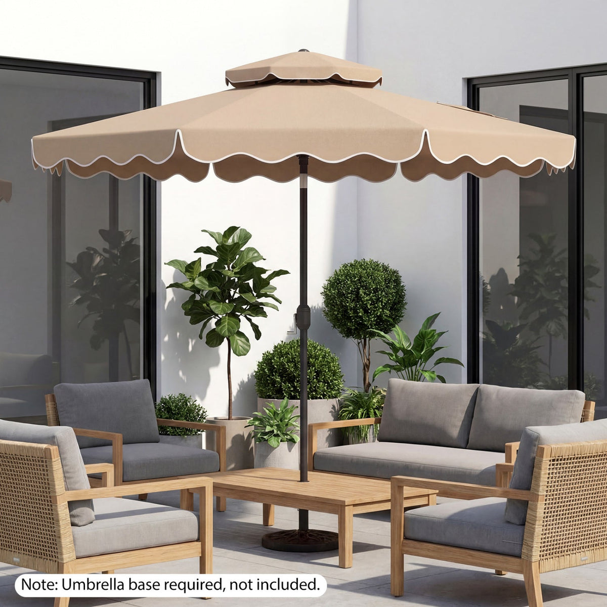 10 Ft Patio Umbrella with Push Button Tilt and Crank