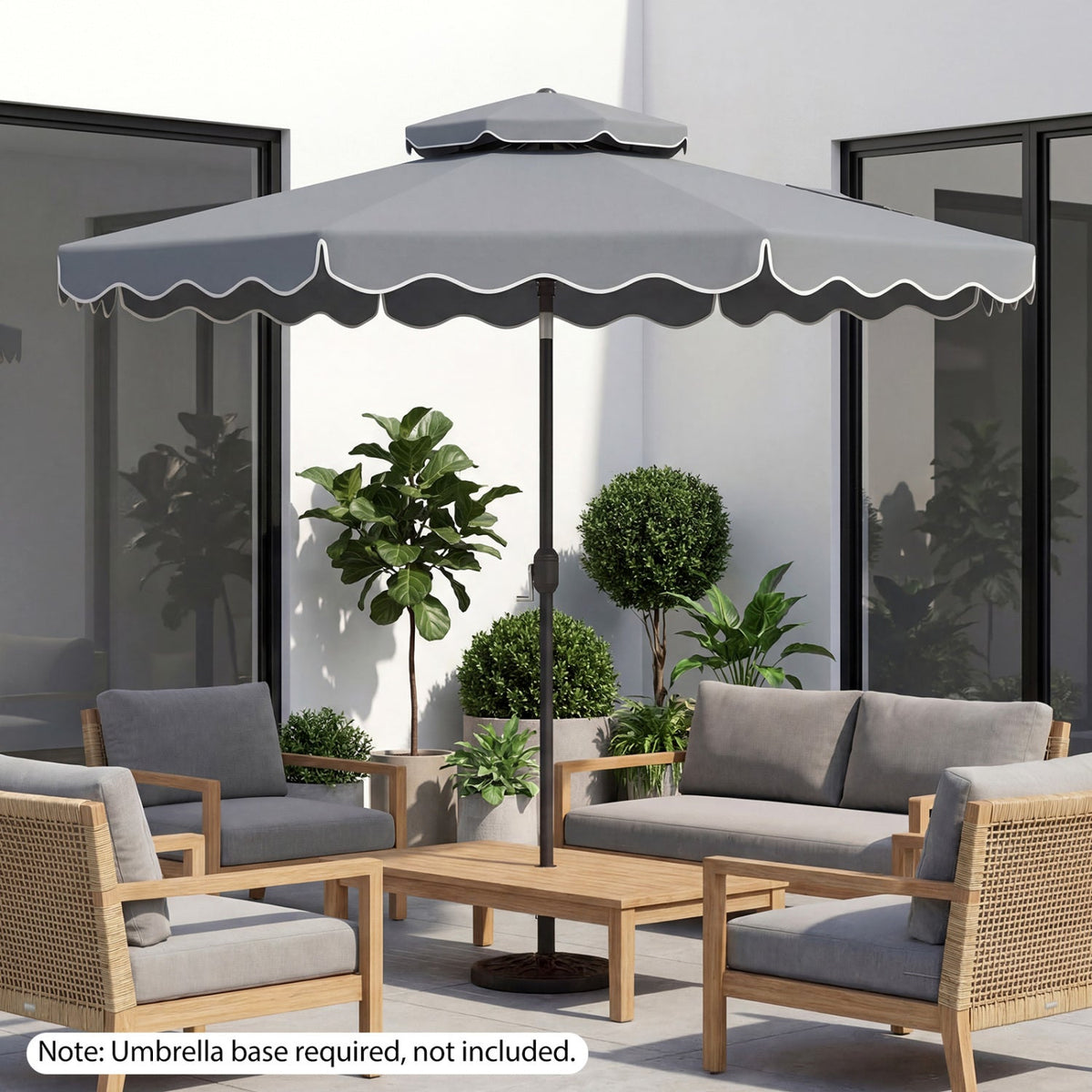 10 Ft Patio Umbrella with Push Button Tilt and Crank