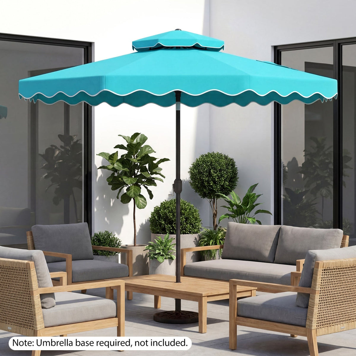 10 Ft Patio Umbrella with Push Button Tilt and Crank