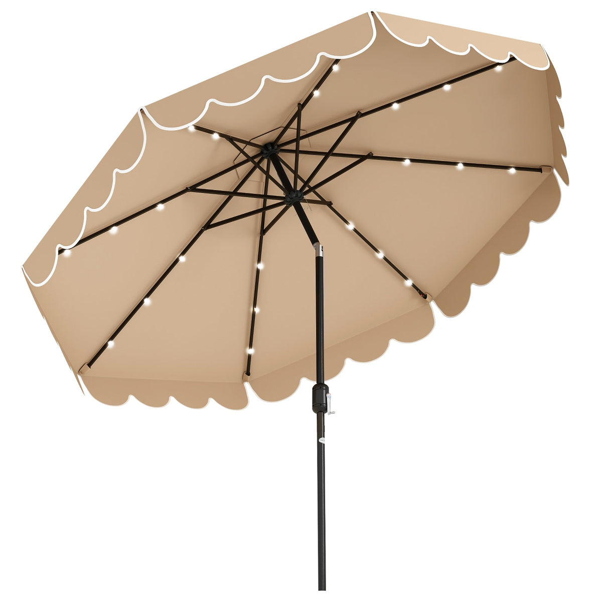 10 Feet Solar Patio Umbrella with 24 LED Lights