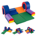 10-Piece Foam Climbing Blocks Soft PU Leather Play Gym Lightweight Baby Climber Structures-Multicolor