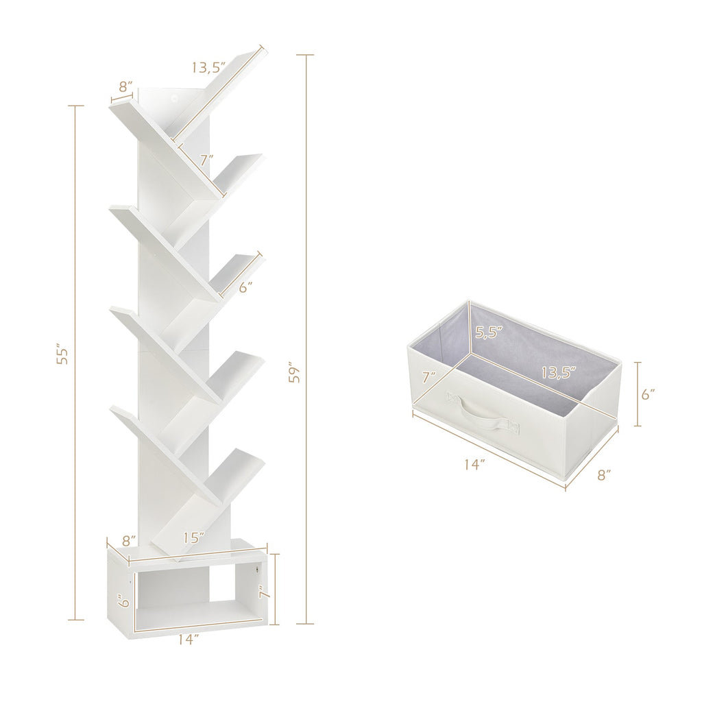 10-tier Tree Bookshelf with Drawer Free