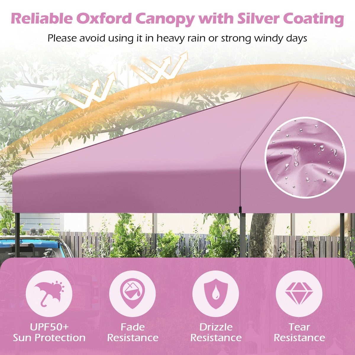 10 X 10 Feet Pop up Canopy Tent with Portable Carrying Bag and 8 Stakes