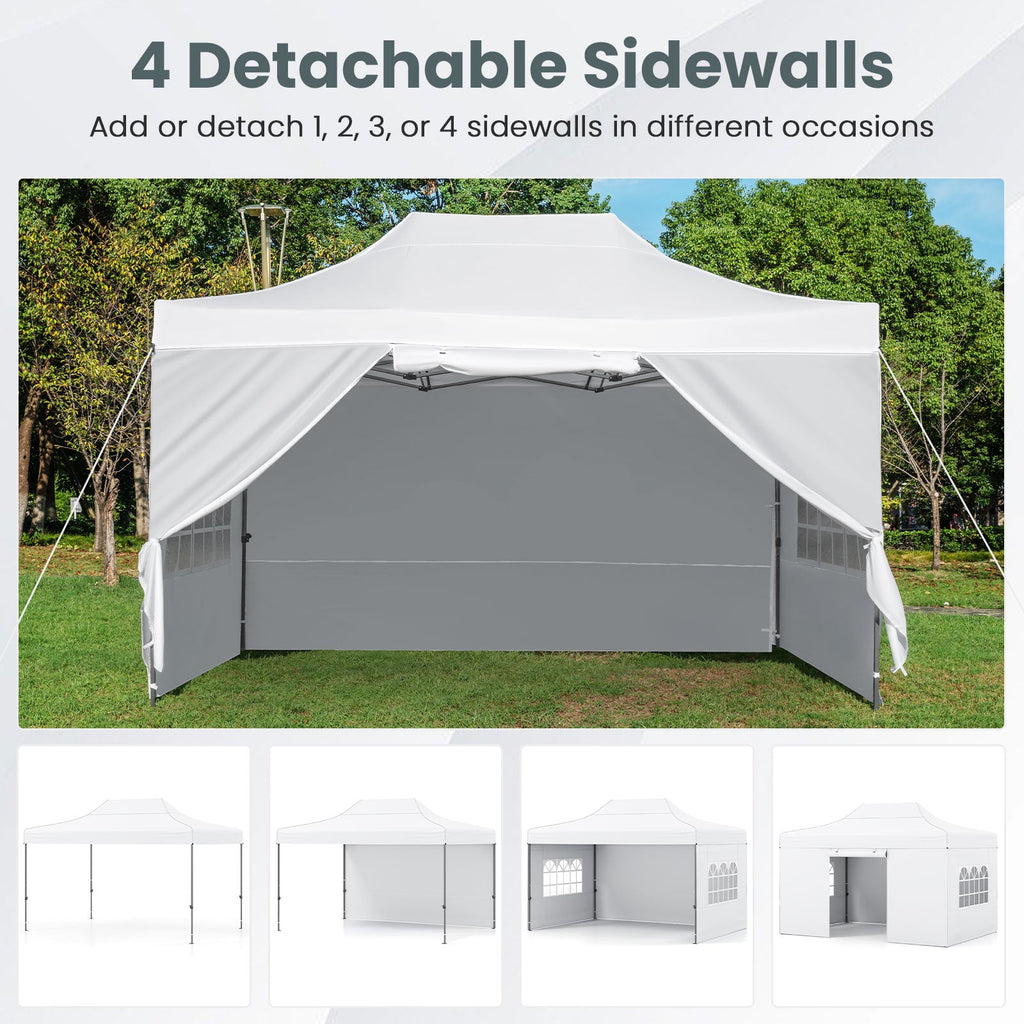10 X 14 FT Pop up Canopy Tent Outdoor Patio Commercial Sunshade Shelter-White