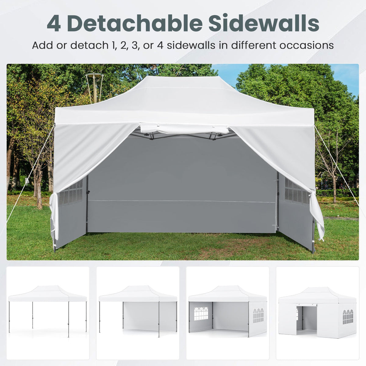 10 X 14 FT Pop up Canopy Tent Outdoor Patio Commercial Sunshade Shelter-White