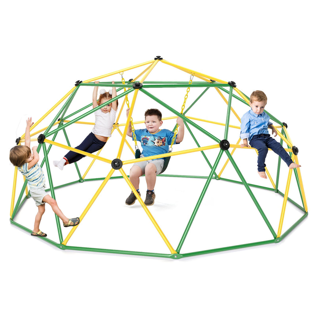10 Feet Dome Climber with Swing and 800 Lbs Load Capacity