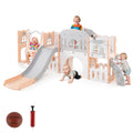 10-in-1 Toddler Swing and Slide Set Climber Playset with Basketball Hoop