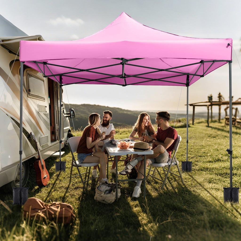 10 x 10 FT Outdoor Pop up Canopy Tent Easy Setup Gazebo Shelter with Wheeled Bag