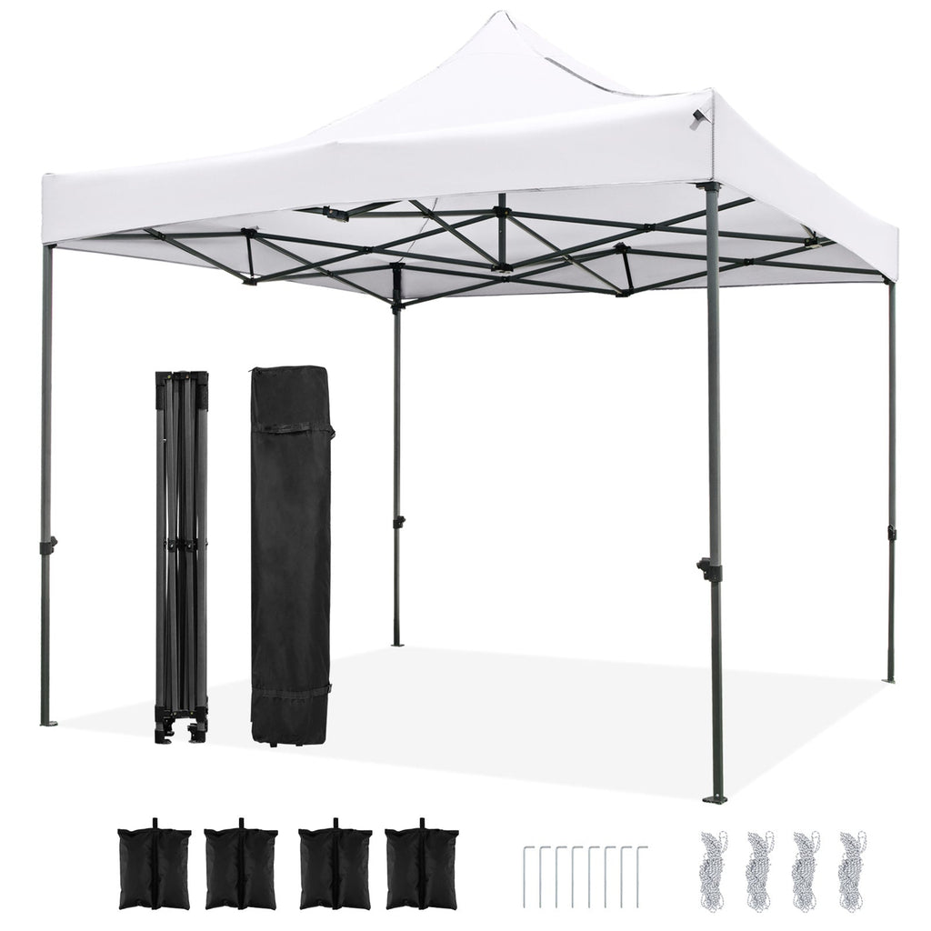 10 x 10 FT Outdoor Pop up Canopy Tent Easy Setup Gazebo Shelter with Wheeled Bag