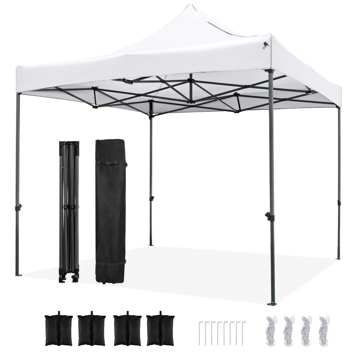 10 x 10 FT Outdoor Pop up Canopy Tent Easy Setup Gazebo Shelter with Wheeled Bag