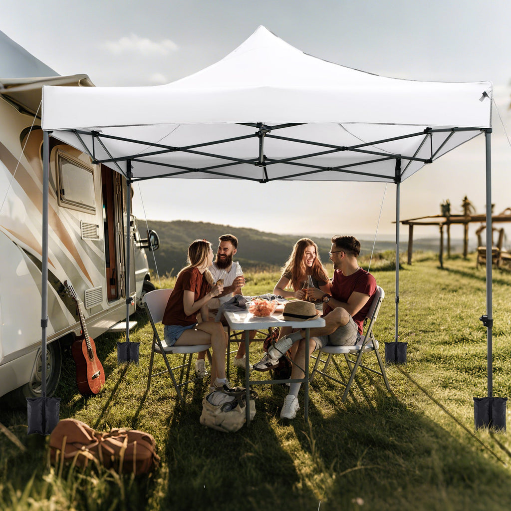 10 x 10 FT Outdoor Pop up Canopy Tent Easy Setup Gazebo Shelter with Wheeled Bag