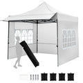 10 x 10 FT Pop up Canopy Tent with Sidewalls and Awning for Party Picnic Event