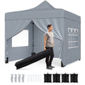 10 x 10 FT Pop up Canopy Tent with 4 Removable Sidewalls and Wheeled Bag