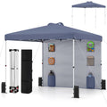 10 x 10 FT Pop up Canopy Tent with Sidewall 6 Pockets Instant Setup Commercial Gazebo