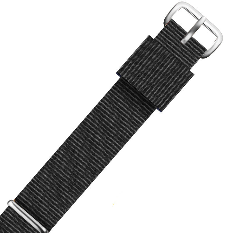 Nylon DW Watch Strap One Piece With Woven Loop And Striped Canvas Watch Band