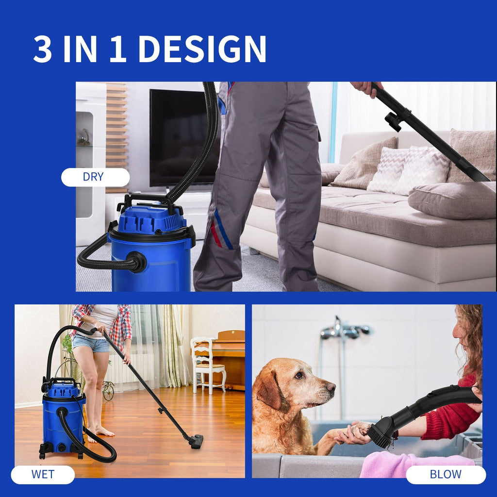 3 in 1 6.6 Gallon 4.8 Peak HP Wet Dry Vacuum Cleaner with Blower