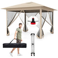 11.5 x 11.5 FT Pop-up Canopy Instant One-Person Setup with Mesh Screen Netting