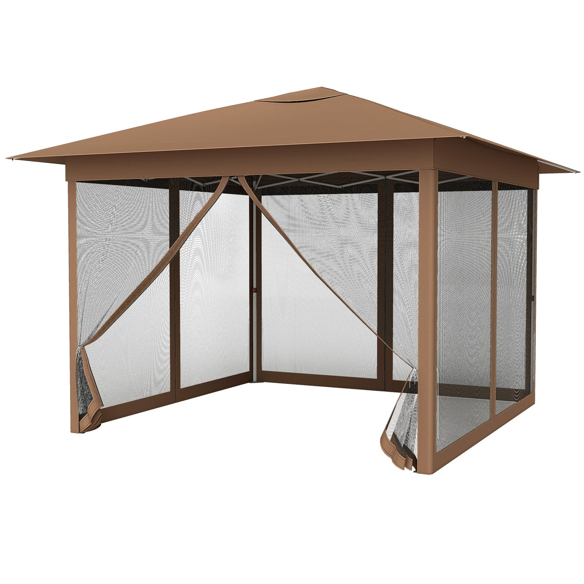 11.5 x 11.5 FT Pop-up Canopy Instant One-Person Setup with Mesh Screen Netting