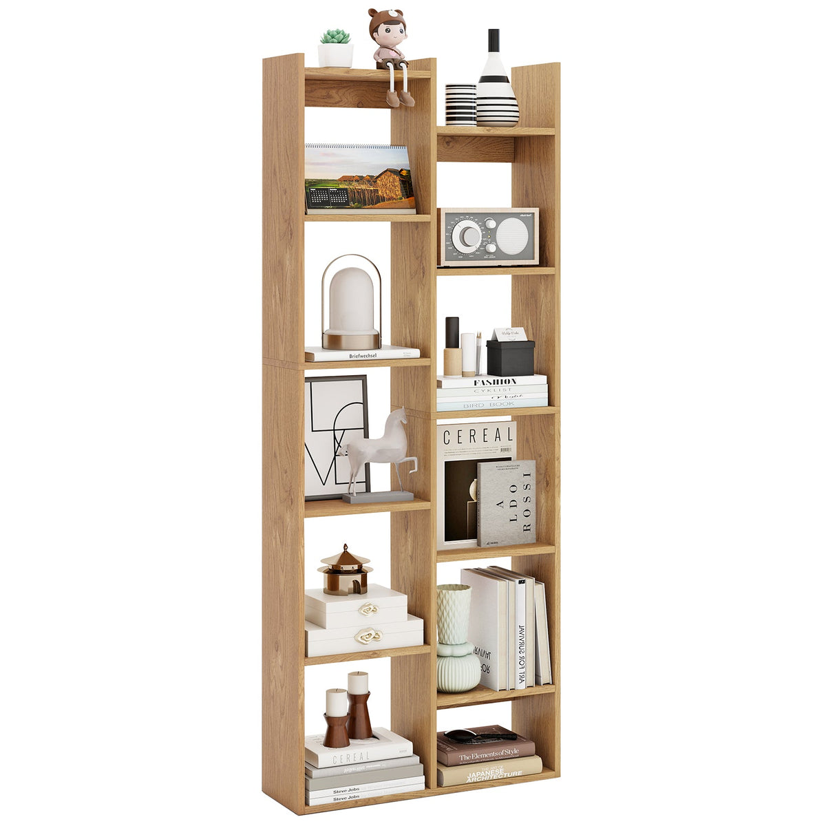 11-Tier Modern Book Organizer Bookcase with Anti-Tipping Kits
