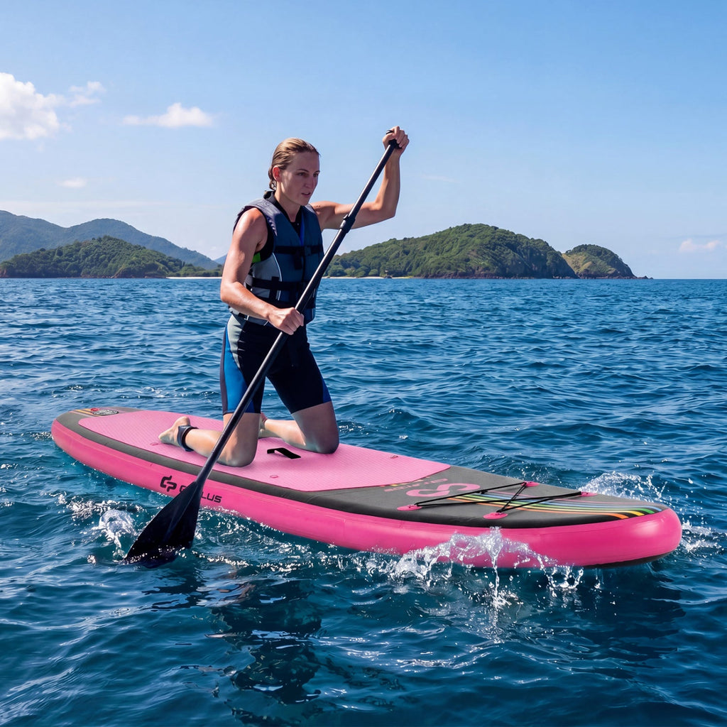 11' Wide Inflatable Stand Up Paddle Board with Backpack for All Skill Levels