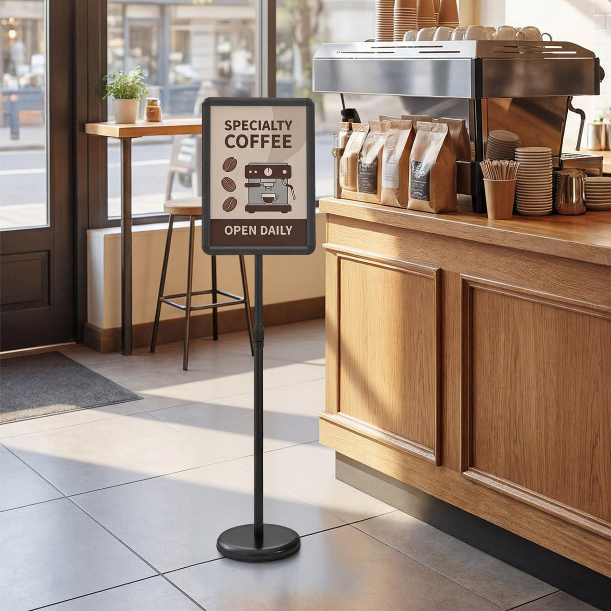 11x17 Adjustable Height Sign Holder Stand with Snap Frame