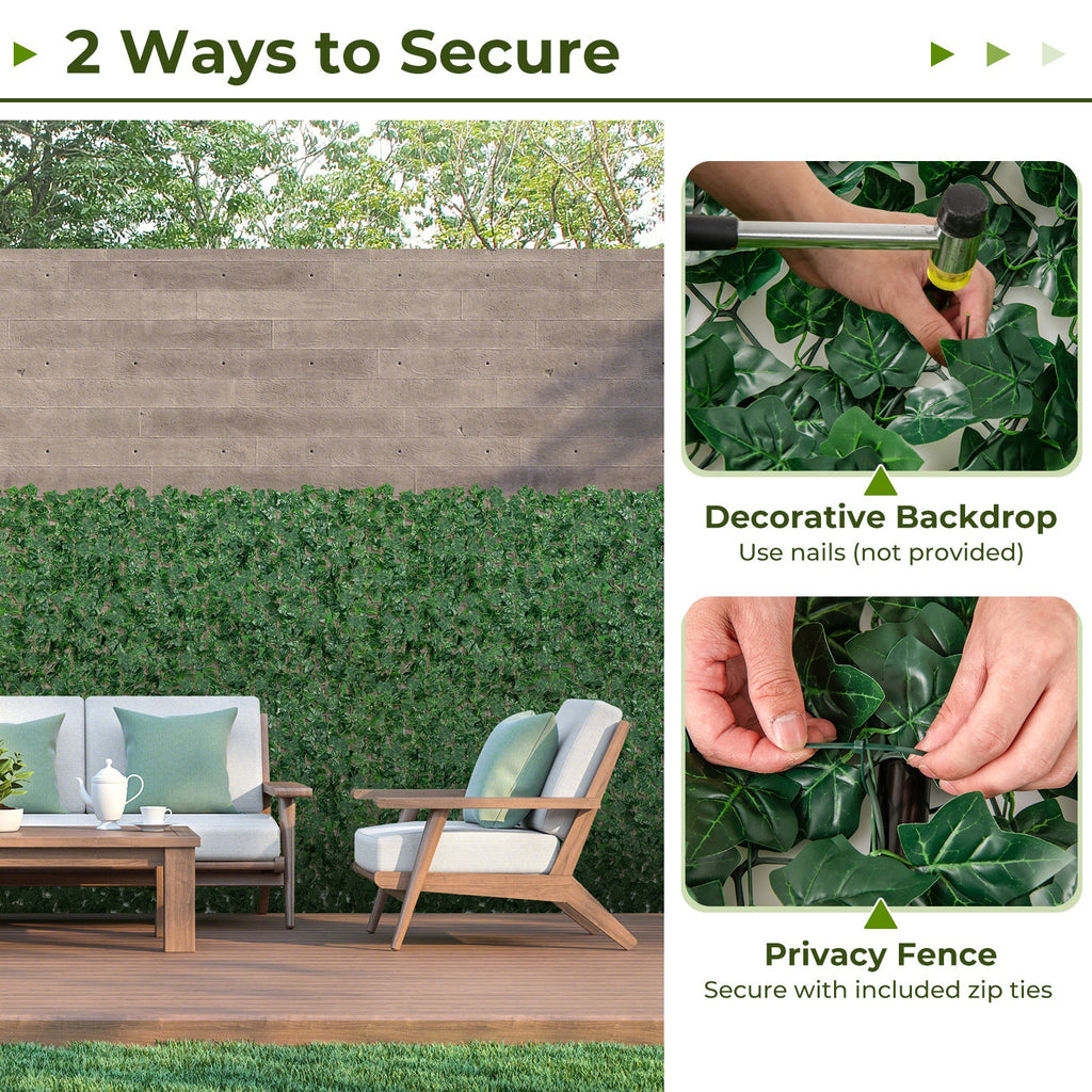 120 x 40  Inch Artificial Ivy Privacy Fence