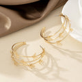Fashion Sweet Double Layer Butterfly Stud Earrings & Hoop Earrings, Hollow Out Unique Design Women Earrings, High-End Temperament Stud Ear Jewelry