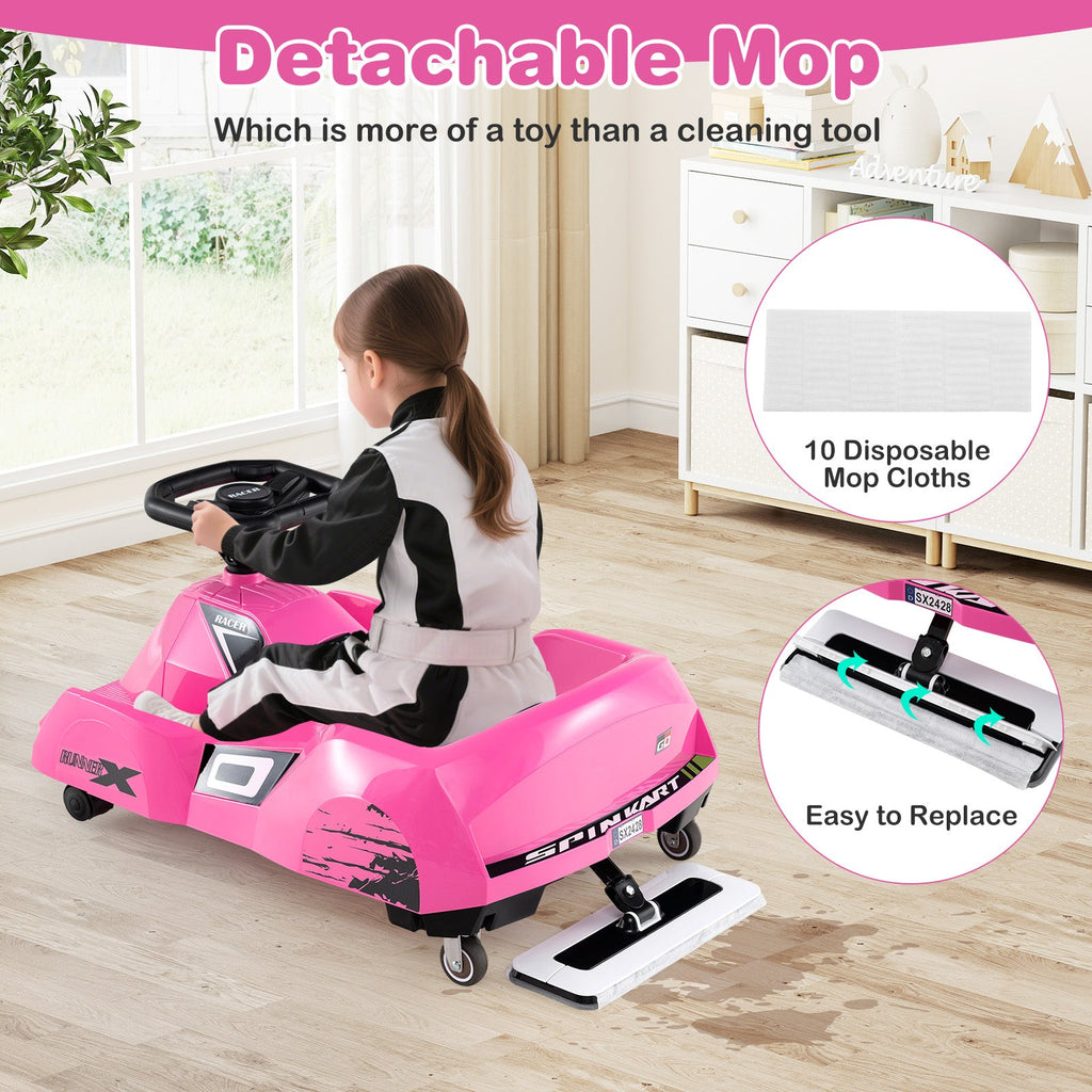 12V Electric Cleaning Go Kart with Detachable Mop and Remote Control