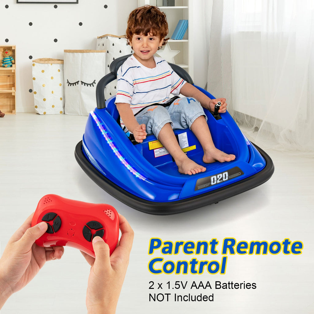 12V Kids Bumper Car Ride on Toy with Remote Control and 360 Degree Spin Rotation