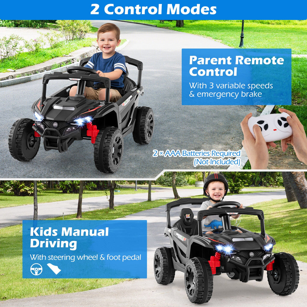 12V Kids Ride On Car UTV Electric Vehicle with LED Lights Music and Horn